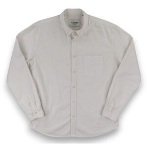 Corridor NYC Button Down Shirt Mens Large White OCBD Oxford Cloth Made in USA